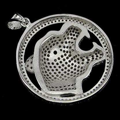 Zirkonia Panther Anhänger aus weißvergoldetem Silber - INARA