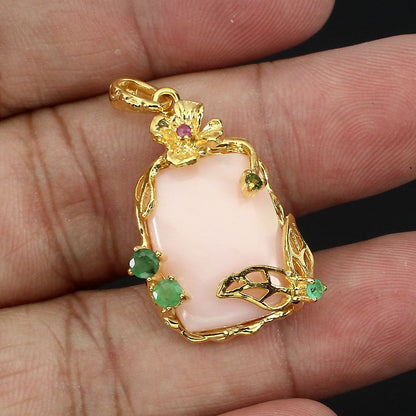 Opal Smaragd Rubin Turmalin Anhänger