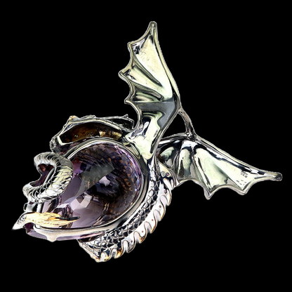 Ametrin Peridot Rhodolit Drache Anhänger aus Silber - INARA