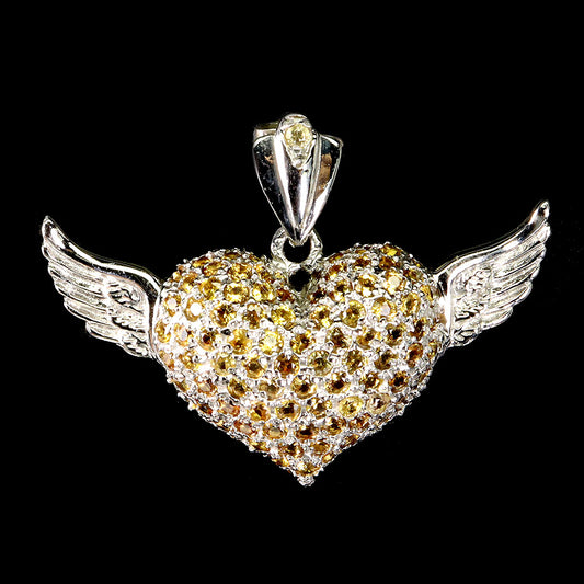 Saphir Herz Anhänger aus weißvergoldetem Silber kaufen - INARA