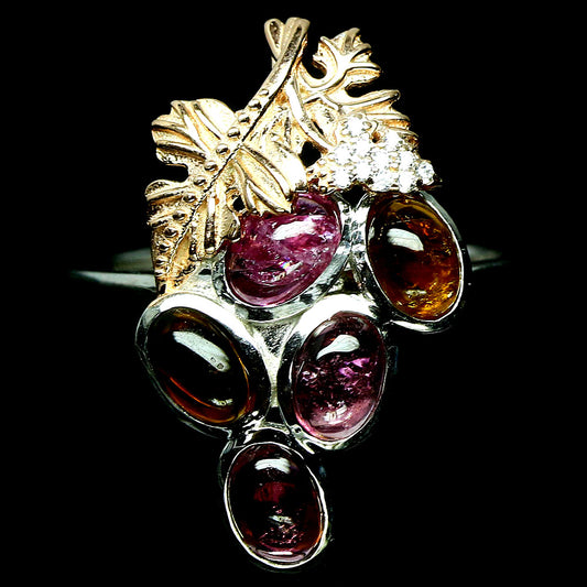 Turmalin Weintraube Ring aus bicolor vergoldetem Silber - INARA