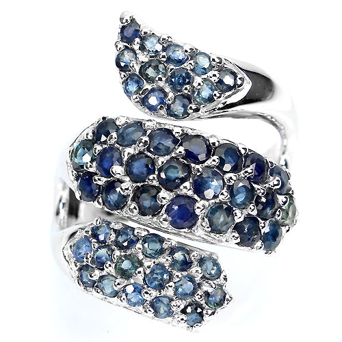 Saphir Ring aus weißvergoldetem Silber - INARA