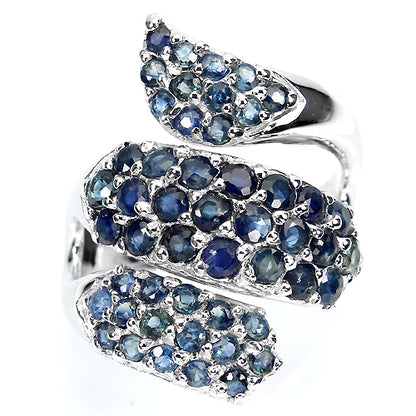 Saphir Ring aus weißvergoldetem Silber - INARA