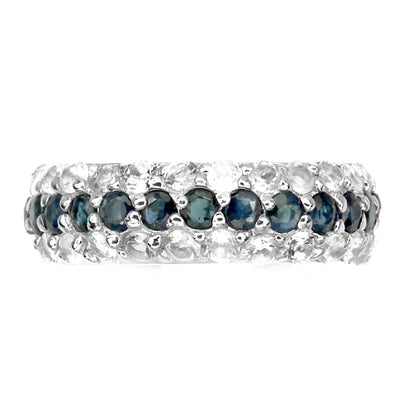 Saphir Weißtopas Eternity Ring Silber - INARA