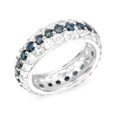 Saphir Weißtopas Eternity Ring Silber - INARA