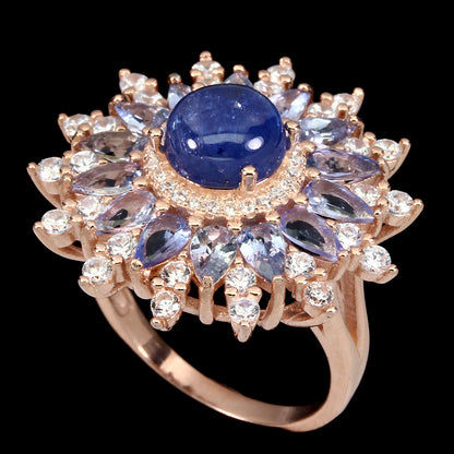 Tansanit Ring aus rosévergoldetem Silber - INARA
