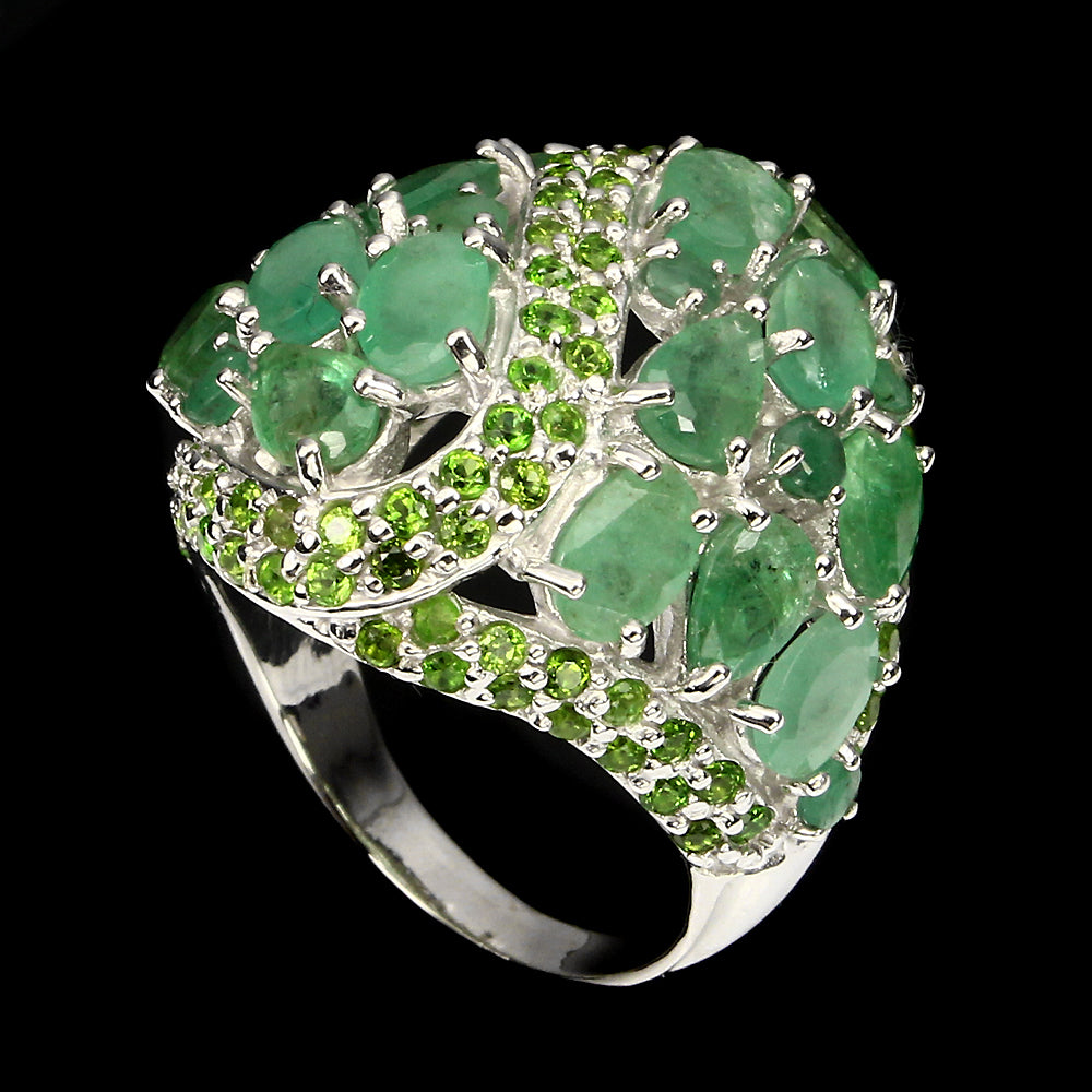 Smaragd Tsavorit Silber Ring - INARA