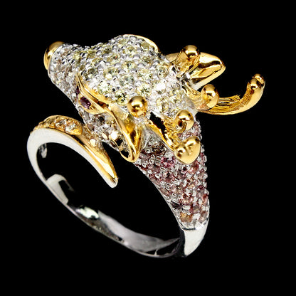 Saphir Reh Ring aus bicolor vergoldetem Silber - INARA