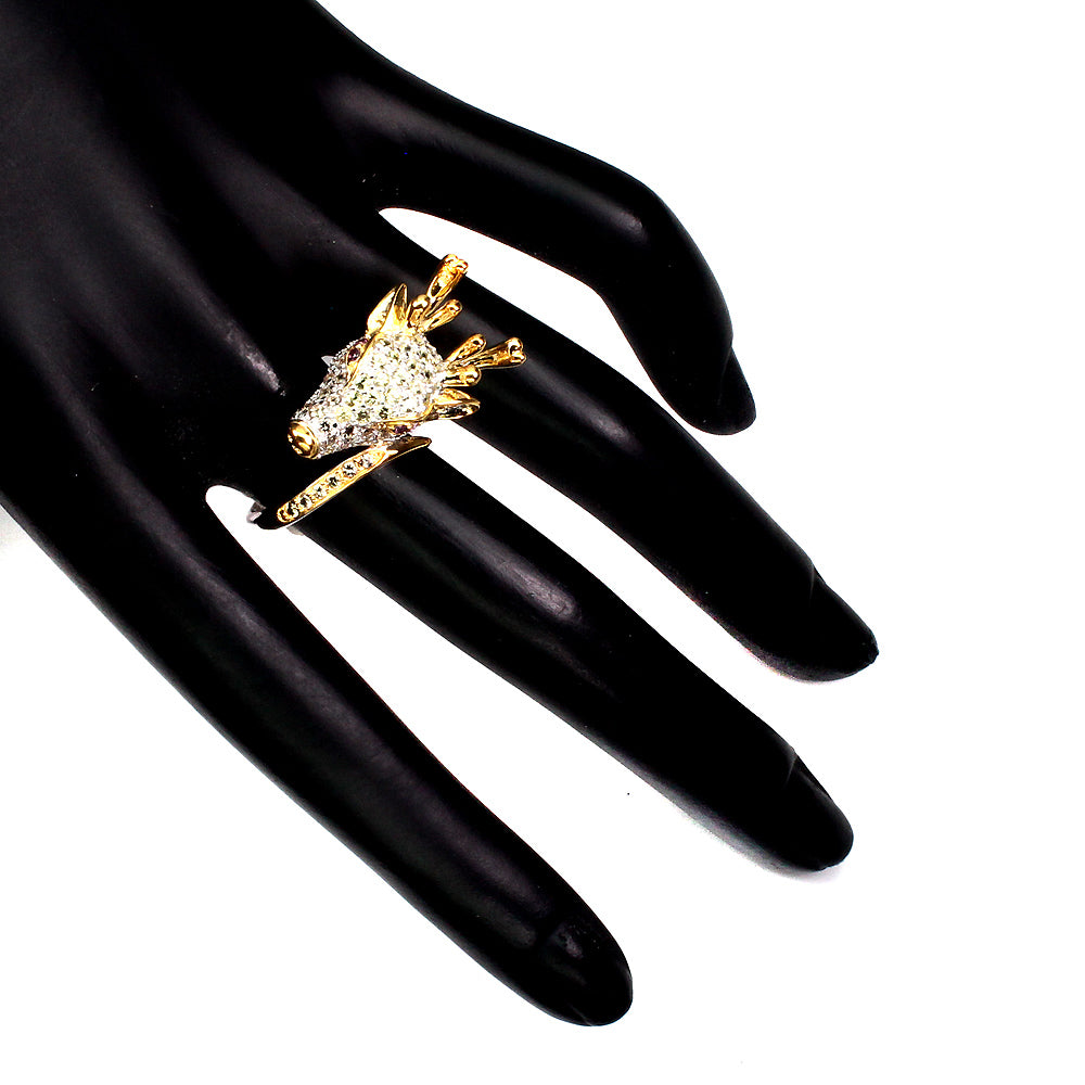 Saphir Reh Ring aus bicolor vergoldetem Silber - INARA