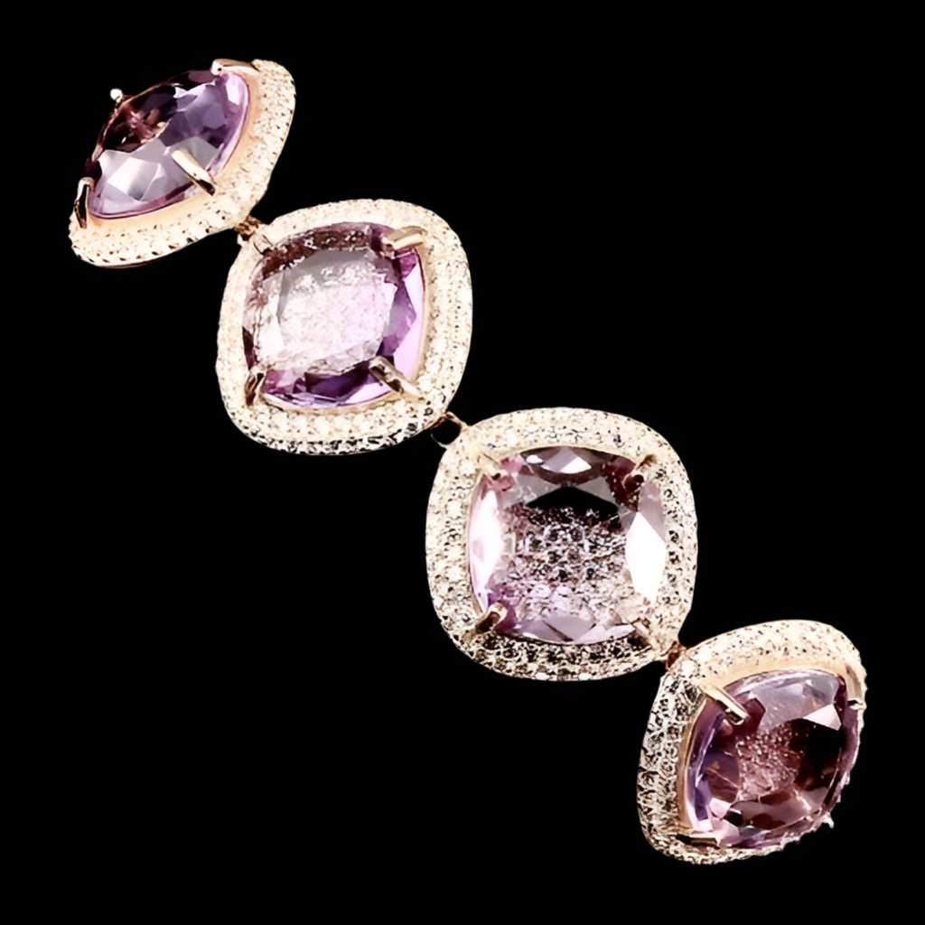 Amethyst Antikschliff Armband Silber rosévergoldet - INARA