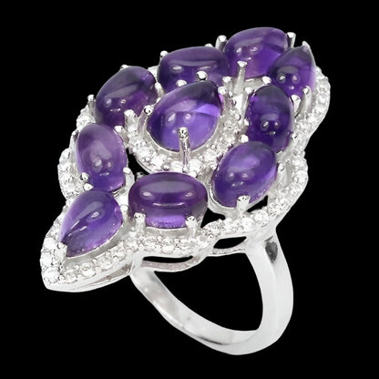 Amethyst Cabochon Ring Silber - INARA