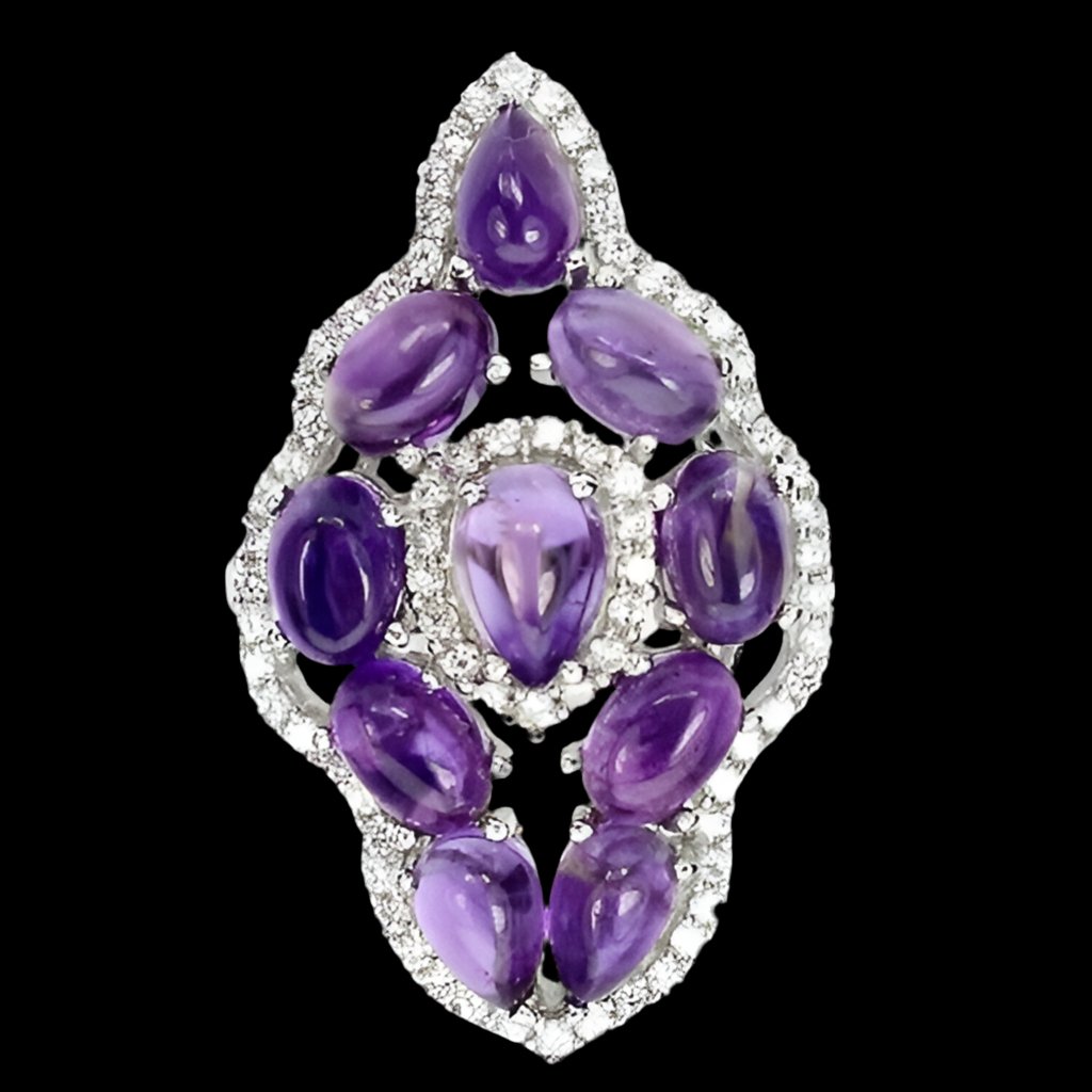 Amethyst Cabochon Ring Gr. 54 Silber - INARA