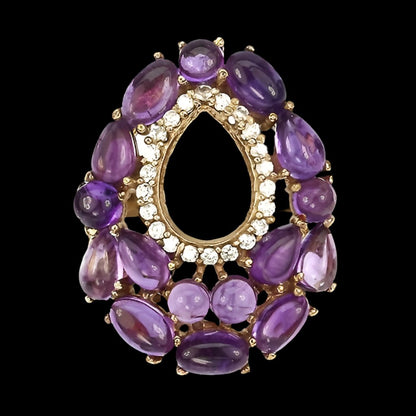 Amethyst Cabochon Ring Silber rosévergoldet - INARA
