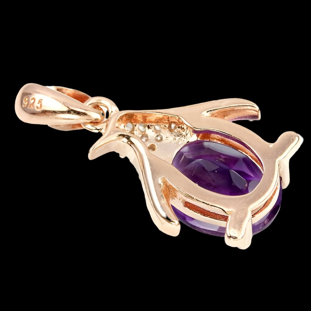 Amethyst Pinguin Anhänger Silber rosévergoldet - INARA