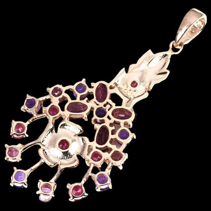 Amethyst Rhodolit Rubin Anhänger Silber rosévergoldet - INARA