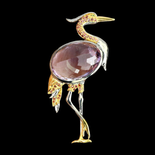 Amethyst Saphir Vogel Brosche Silber - INARA