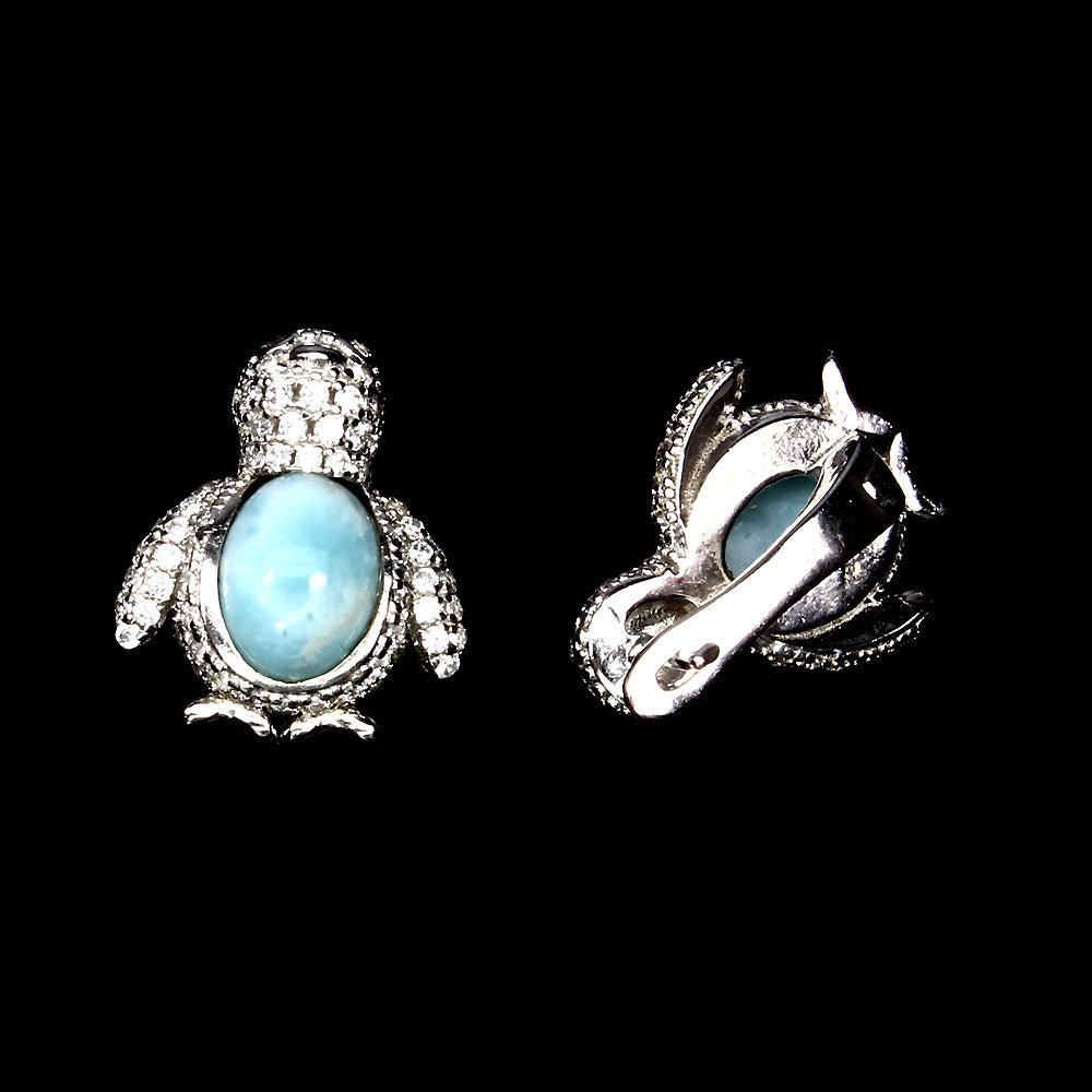 Larimar Pinguin Ohrringe Silber - INARA