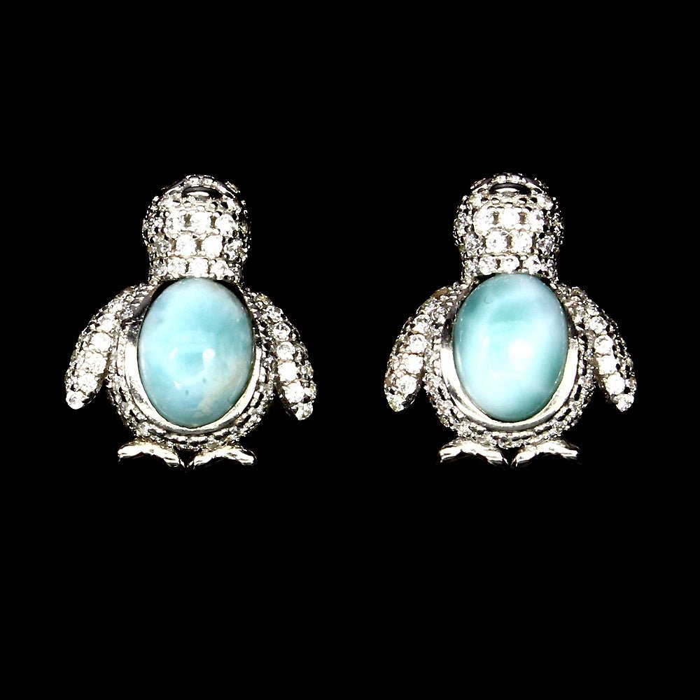 Larimar Pinguin Ohrringe Silber - INARA