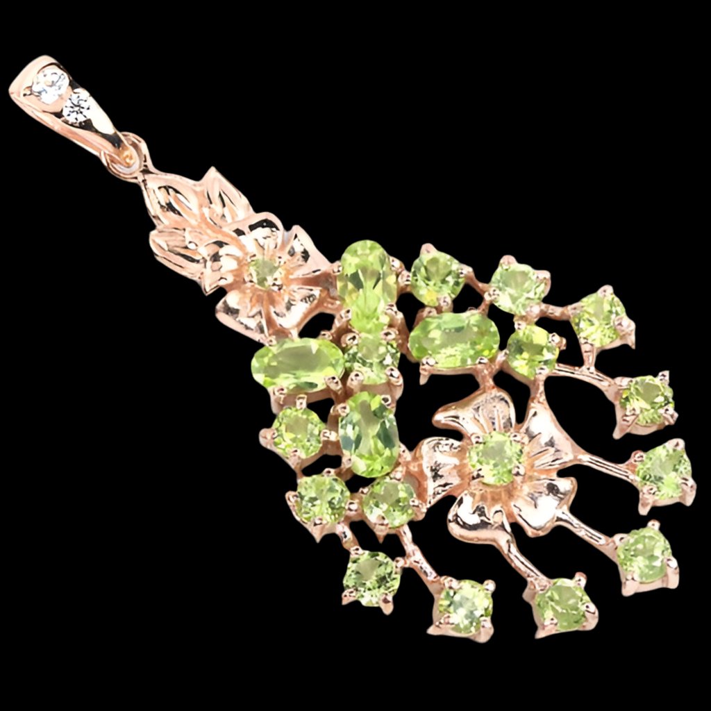 Peridot Anhänger aus rosévergoldetem Silber - INARA