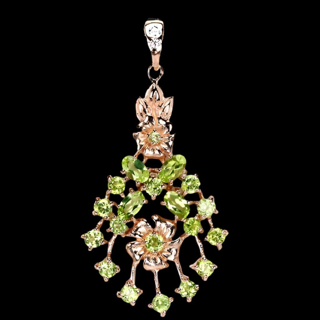 Peridot Anhänger aus rosévergoldetem Silber - INARA