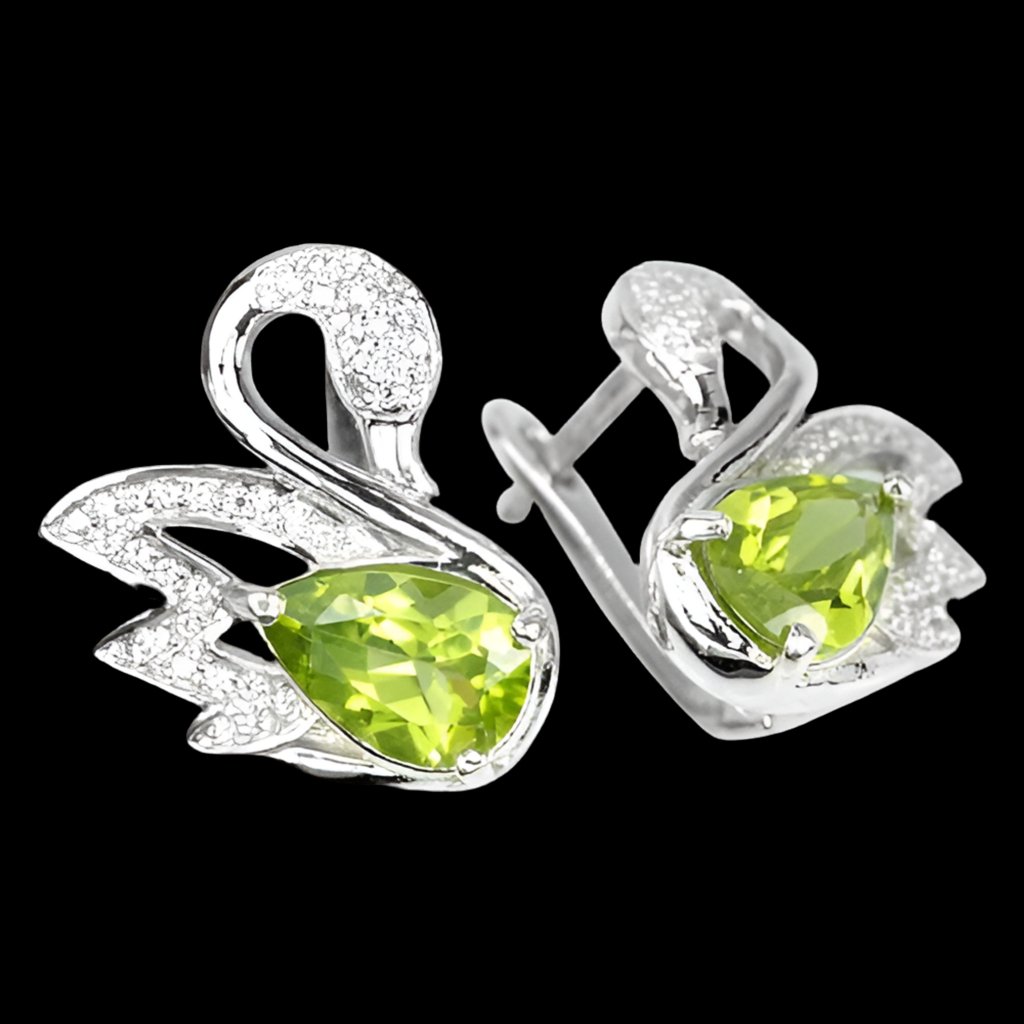 Peridot Schwan Ohrringe Silber - INARA