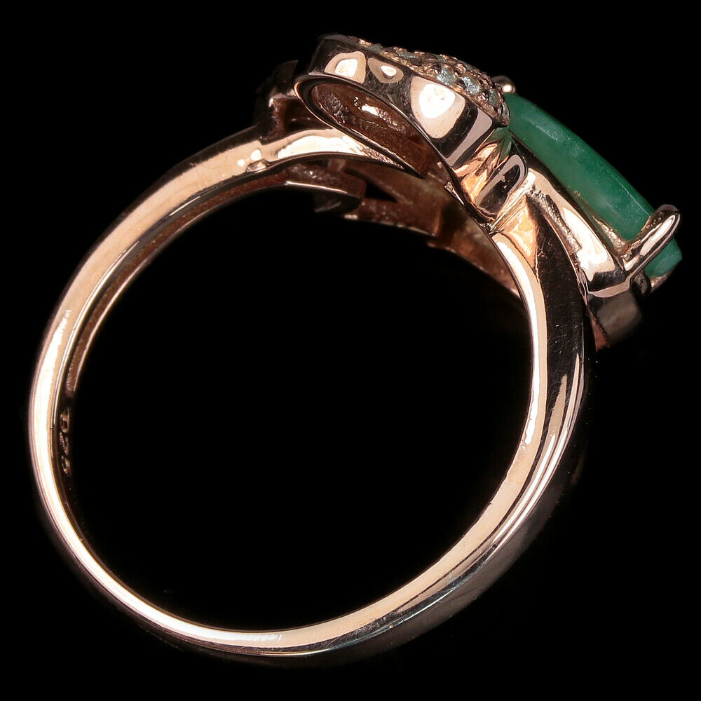 Smaragd Schwan Ring Silber rosévergoldet - INARA