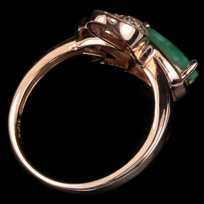 Smaragd Schwan Ring Silber rosévergoldet - INARA