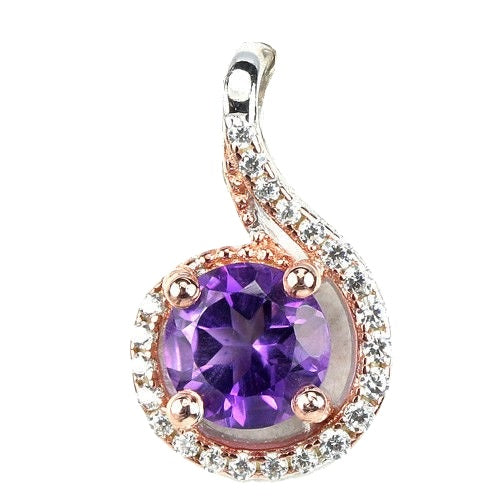 Anhänger Amethyst Silber bicolor vergoldet - INARA