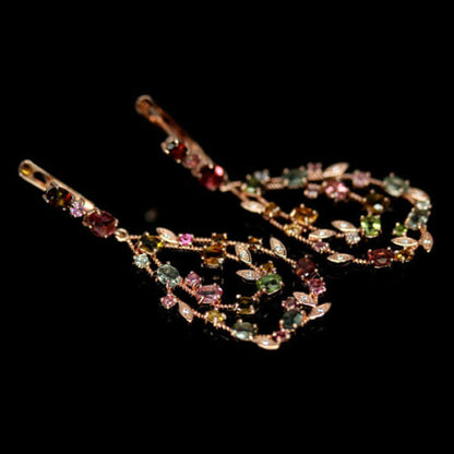 Turmalin Ohrringe Silber rosévergoldet - INARA