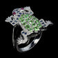 Tsavorit Saphir Rubin Frosch Ring Gr. 54 Silber - INARA