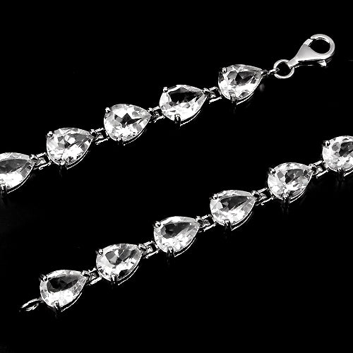 Weißtopas Armband aus weißvergoldetem Silber - INARA