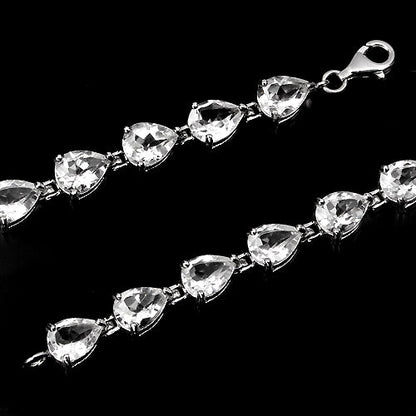 Weißtopas Armband aus weißvergoldetem Silber - INARA