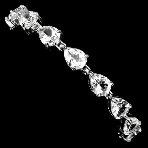 Weißtopas Armband aus weißvergoldetem Silber - INARA