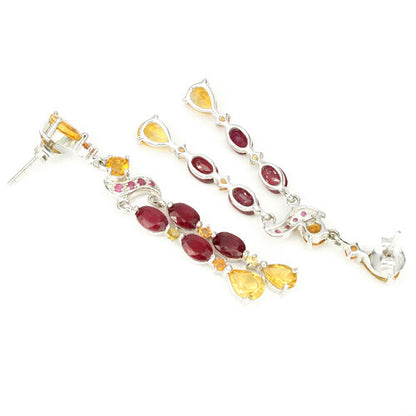 Citrin Rubin Ohrringe Silber - INARA