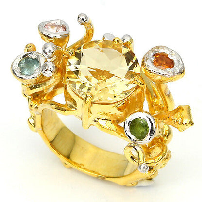 Citrin Saphir Ring Gr. 59