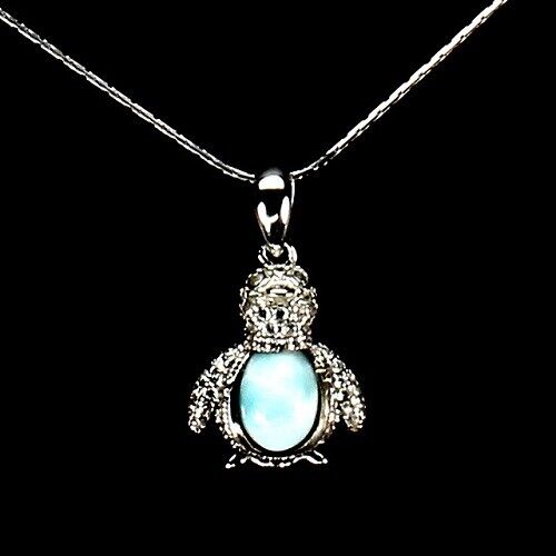 Ciondolo pinguino larimar con collana