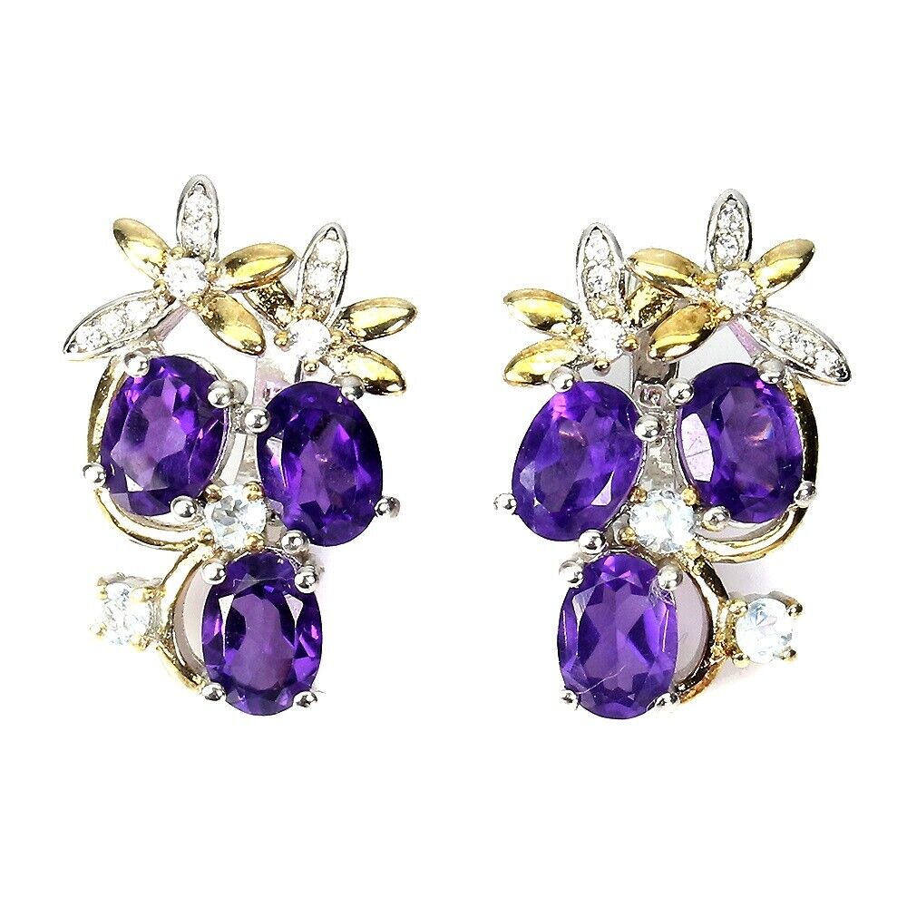 Amethyst Aquamarin Ohrringe Silber - INARA