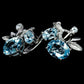 Boucles d'Oreilles Bleu Ciel Topaze Bleue