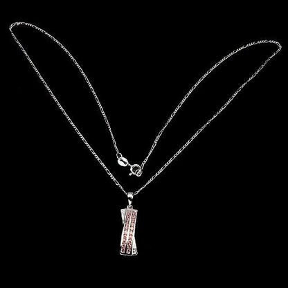 Saphir Diamantschliff Anhänger mit Halskette