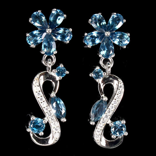 Boucles d'oreilles topaze bleu de Londres