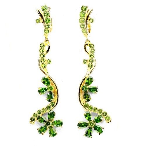 Boucles d'oreilles diopside russe