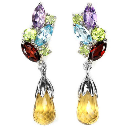 Citrin Amethyst Granat Blautopas Peridot Ohrringe