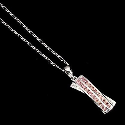 Saphir Diamantschliff Anhänger mit Halskette