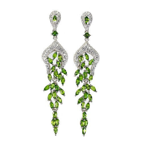 Boucles d'oreilles diopside russe