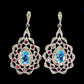 Boucles d'Oreilles Topaze Bleue Rhodolite Saphir