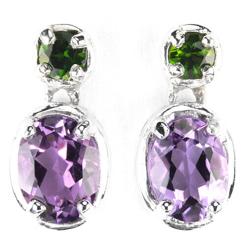 Amethyst Russian Diopside Earrings