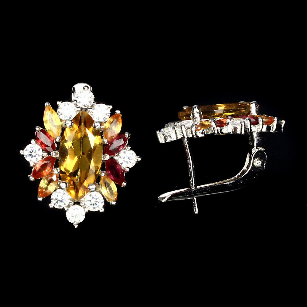 Citrin Saphir Ohrringe