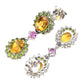 Boucles d’oreilles Citrine Diopside Russe Rhodolite