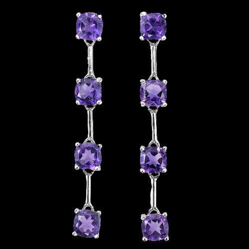 Amethyst Ohrringe Antikschliff Silber - INARA