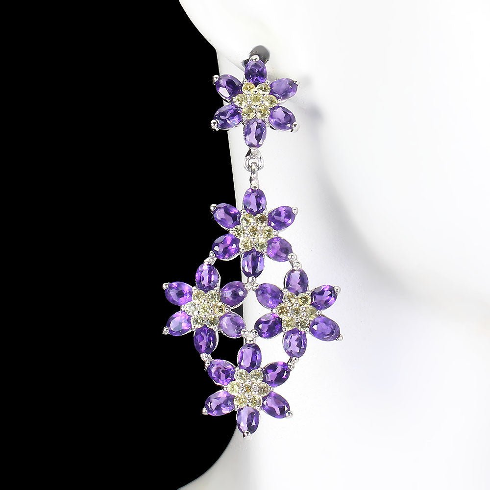 Amethyst Saphir Ohrringe Silber - INARA